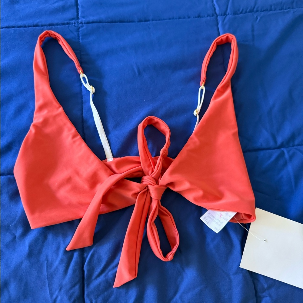 Beach Bunny Resort Pink Tie-Front Bikini Top